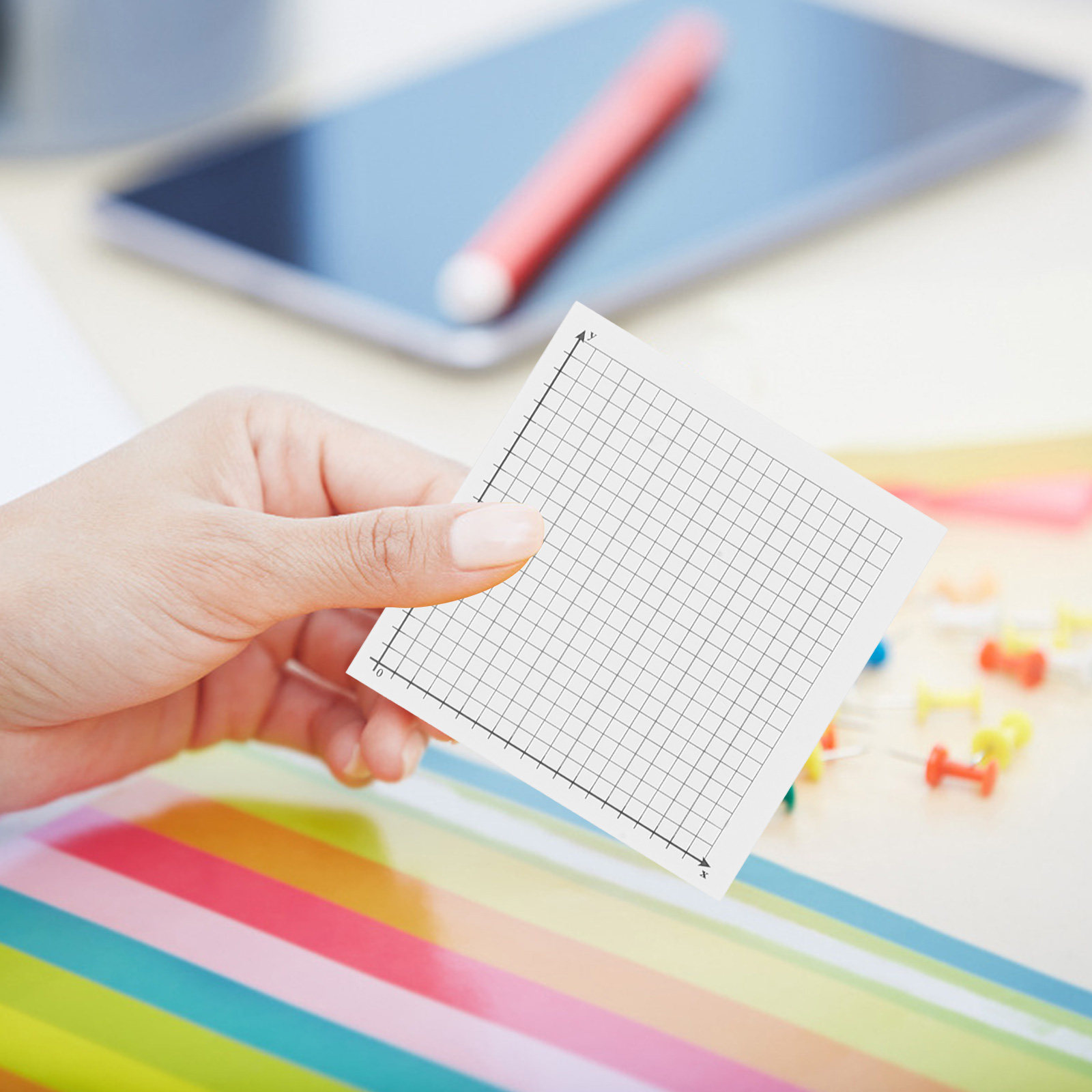 Graph Paper Pad - 6 шт. клейких блокнотов с сеткой